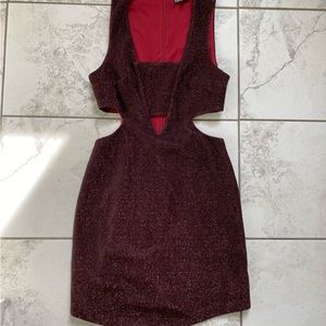 Express • Sparkly Cut-out Red Dress